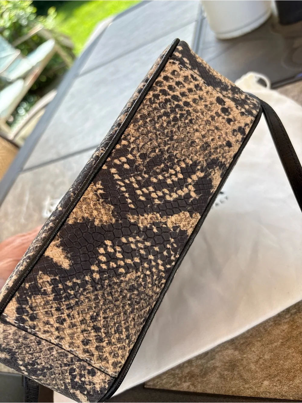 Furla Black & Beige Python-Print Crossbody Bag